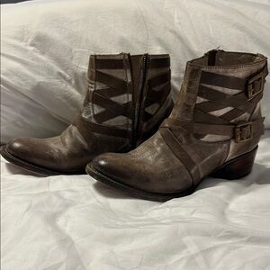 Freebird by Steven Brown Ankle Boots with Distressed Leather